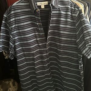 Old Navy Men's Casual Striped Shirt - Blue and Black